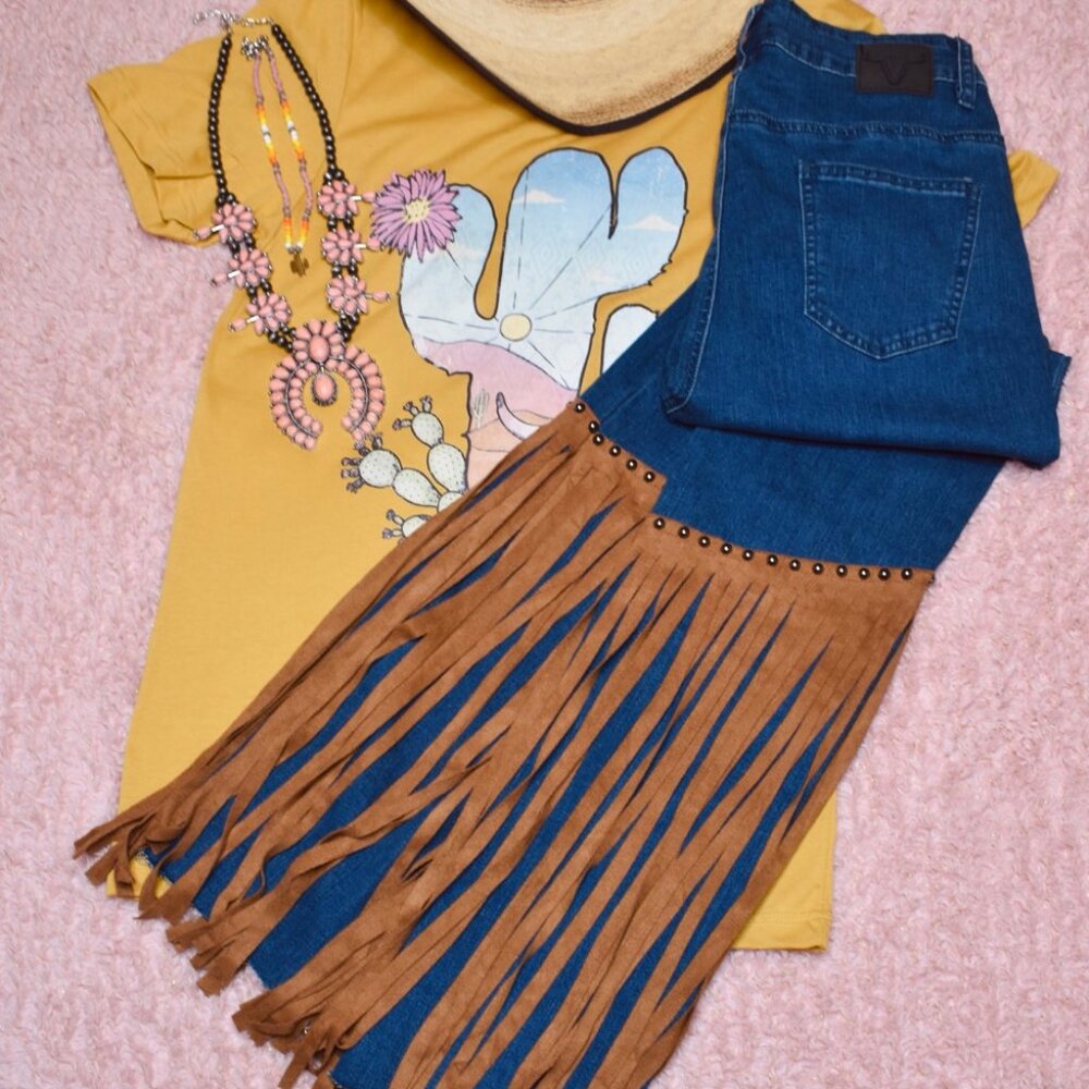 Studded Fringe Jeans